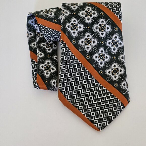 Pierre Cardin Creation Paris Tie Silk Multicolor W4.5 L55" Boho Geo Floral Vtg - Picture 2 of 13